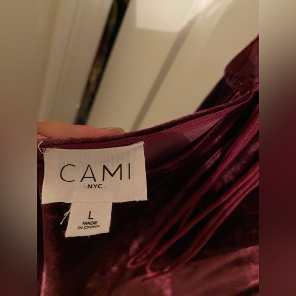 CAMI NYC Serena burgundy velvet maxi dress - Picture 3 of 7
